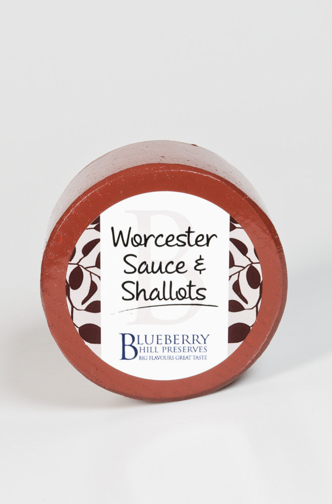 Worcester Sauce & Shallots Mature Cheddar Cheese Truckle Blueberry Hill Preserves